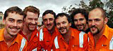 Australian miners display  mustaches they grew to raise money for prostate cancer research