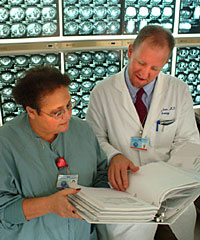 Dr. James A. Brown, Medical College of Georgia urologist specializing in prostate cancer, and Mary Anne Park, director of the MCG Surgical Research Service, are looking at treatments to prevent prostate cancer and prevent osteoporosis in men who have the disease.